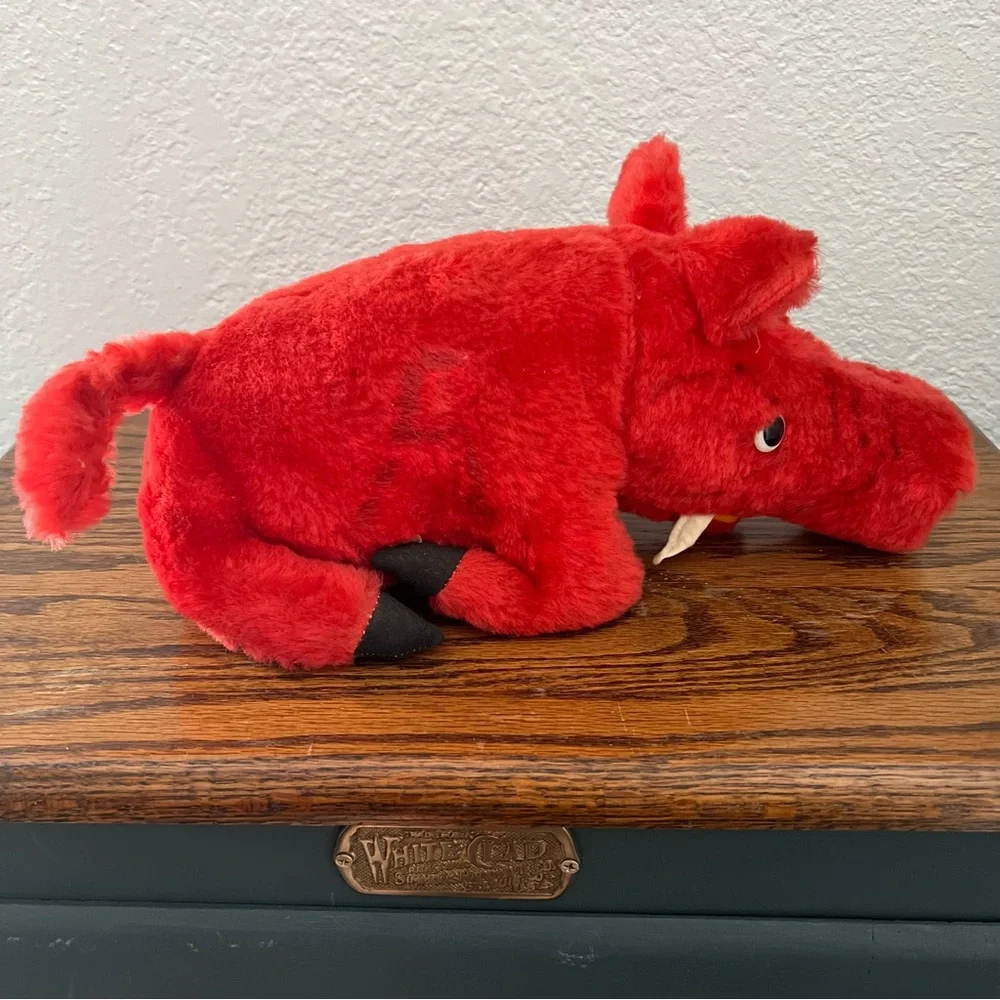 Rare Arkansas Razorbacks Football Vintage Stuffed Animal Radio Made in Japan